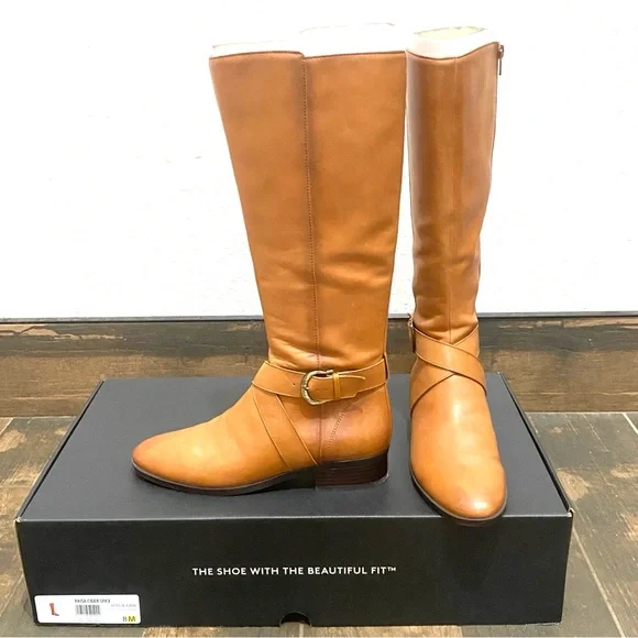 Naturalizer Leather Raisa, Cider Spice Knee-High Wide Calf Boots ~ Size 8 - Picture 2 of 10